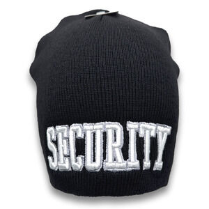 Security Guard Embroidered Short Beanie Law Enforcement Warm Winter Hat